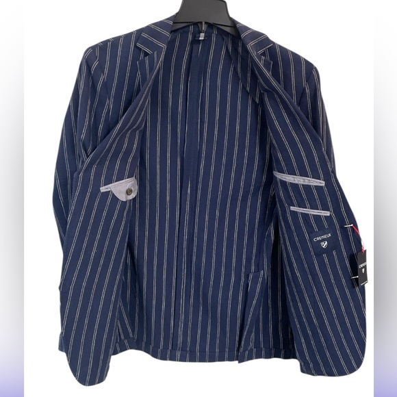 Cremeiux Linen-Blend Striped Blazer Peacoat Blue,size 38/L, Northwest NWT - Picture 9 of 16